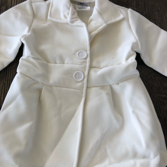 NWOT Boutique 4T Ivory Pea Coat - Picture 3 of 4